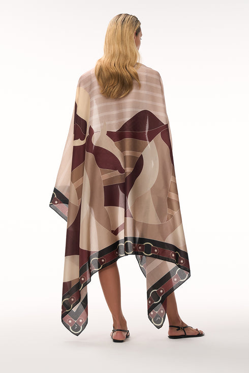 De La Falaise Cotton Silk Sarong / Brown Horses